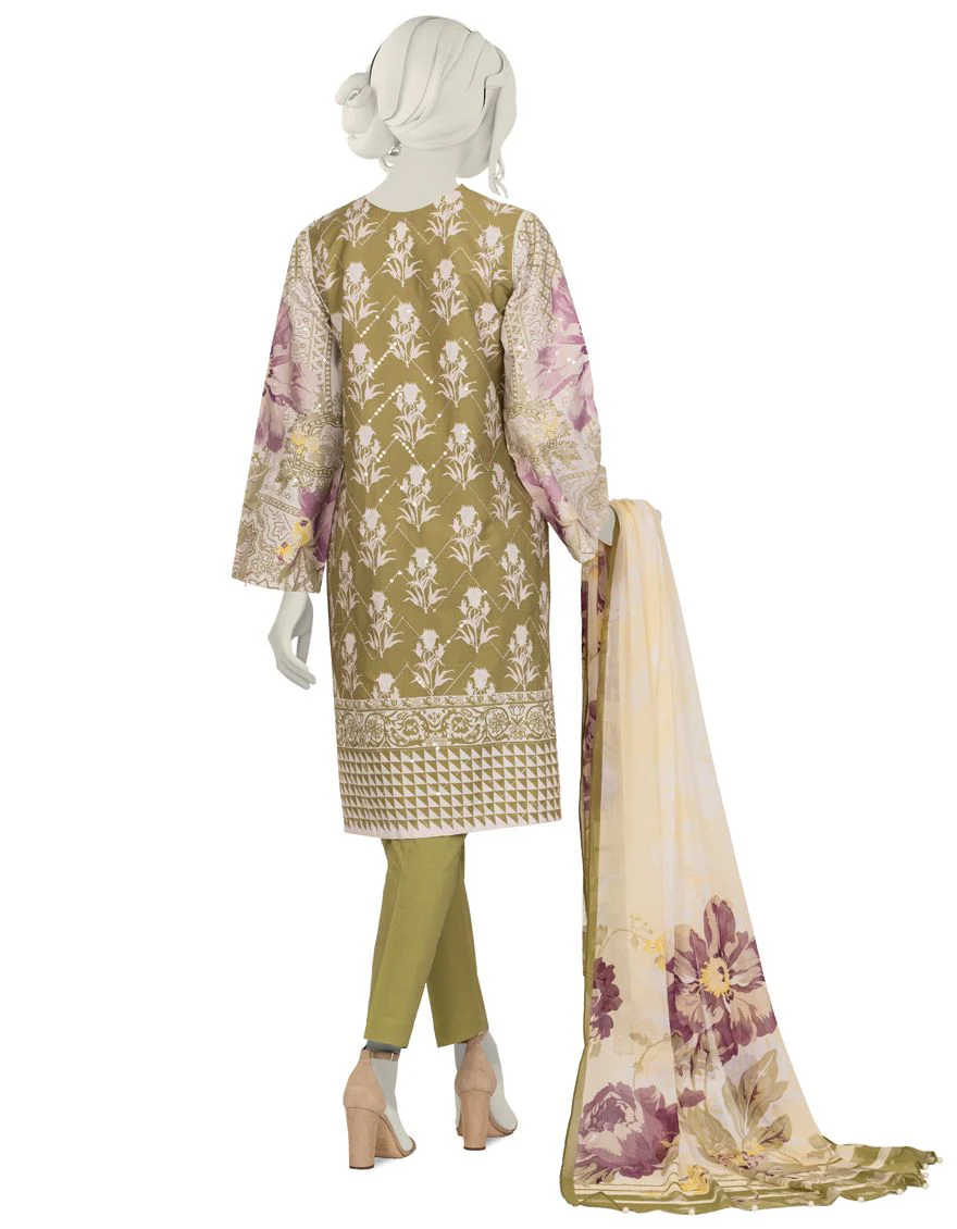 GREEN CAMBRIC 3PC UNSTITCHED | JJLS-W-JW-US-21-1744 FB/ANASTASIA - Image 2