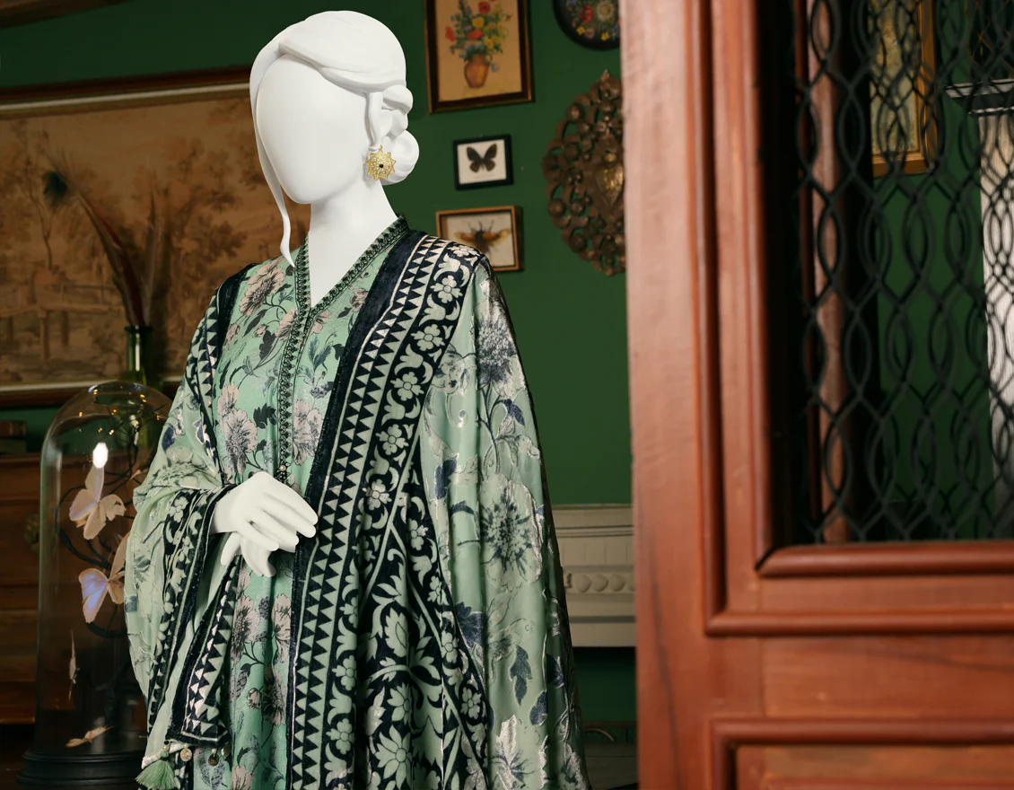 GREEN JACQUARD 3PC UNSTITCHED | JJLS-W-JW-US-22-1756 FB/PHOENIX - Image 4
