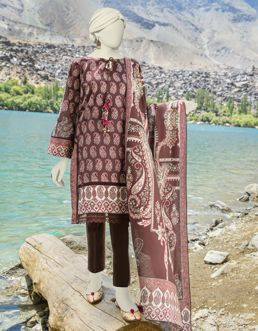 BROWN CAMBRIC 3PC UNSTITCHED | JJLS-W-JW-US-23-1735 FB/BLOSSOM-3