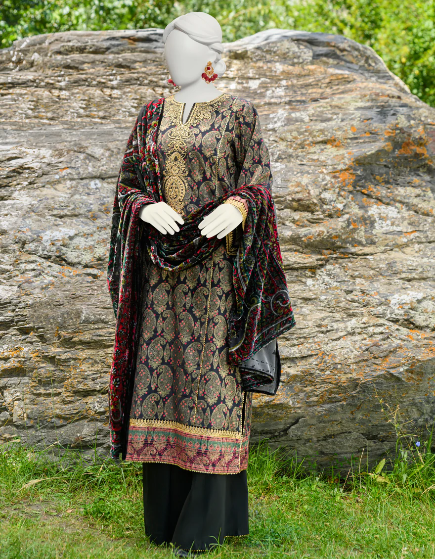 BLACK 3PC UNSTITCHED | JJLS-W-JW-US-23-1750 FB/MIRAGE-2
