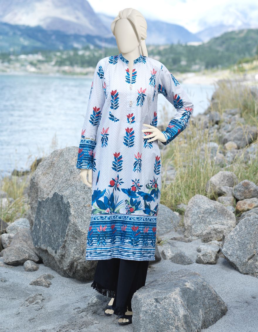 WHITE-BLUE CAMBRIC 1PC UNSTITCHED | JJLS-W-JW1-US-21-910 FB/FERAY