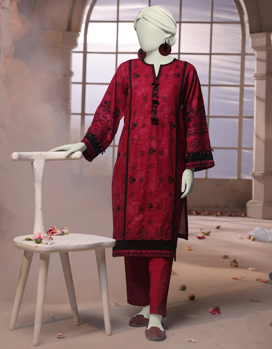 MULTICOLOR KHADDAR 2PC UNSTITCHED | JJLS-W-JW2-24-2030 FB/LACE PATTERNS-2