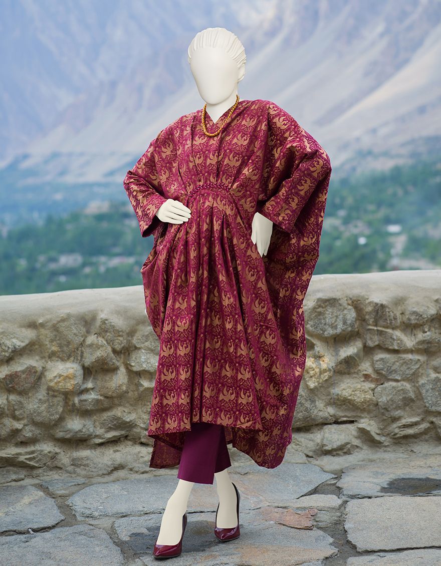 MAGENTA JACQUARD 2PC UNSTITCHED | JJLS-W-JW2-US-21-2029 FB/OTTAH