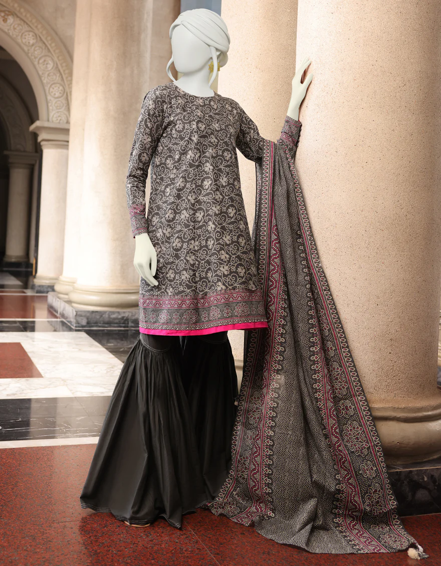 GREY CAMBRIC 3PC UNSTITCHED | JJLS-W-JWU-US-22-1792/B FB/DEBRA