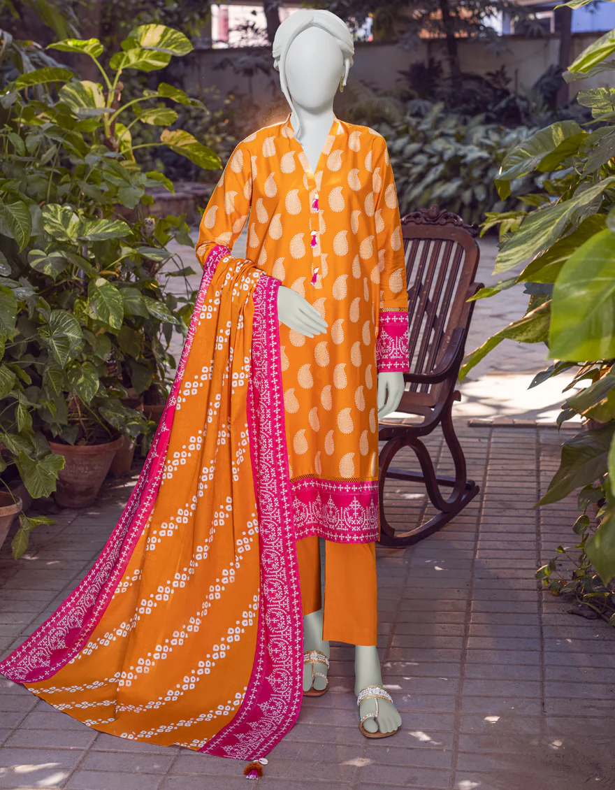MUSTARD CAMBRIC 3PC UNSTITCHED | JJLS-W-JWU-US-22-1794/B FB/JANET