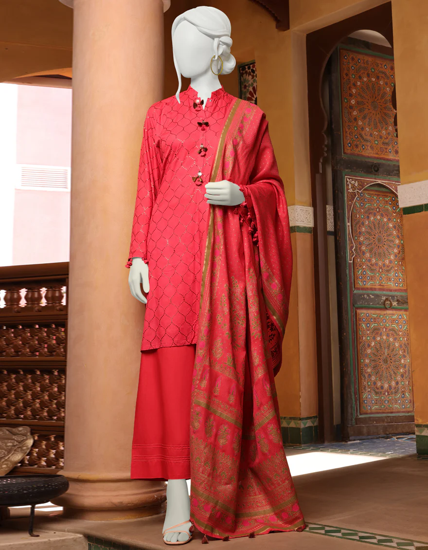 CORAL PINK MARINA 3PC UNSTITCHED | JJLS-W-JWU-US-22-1823 FB/SURKH
