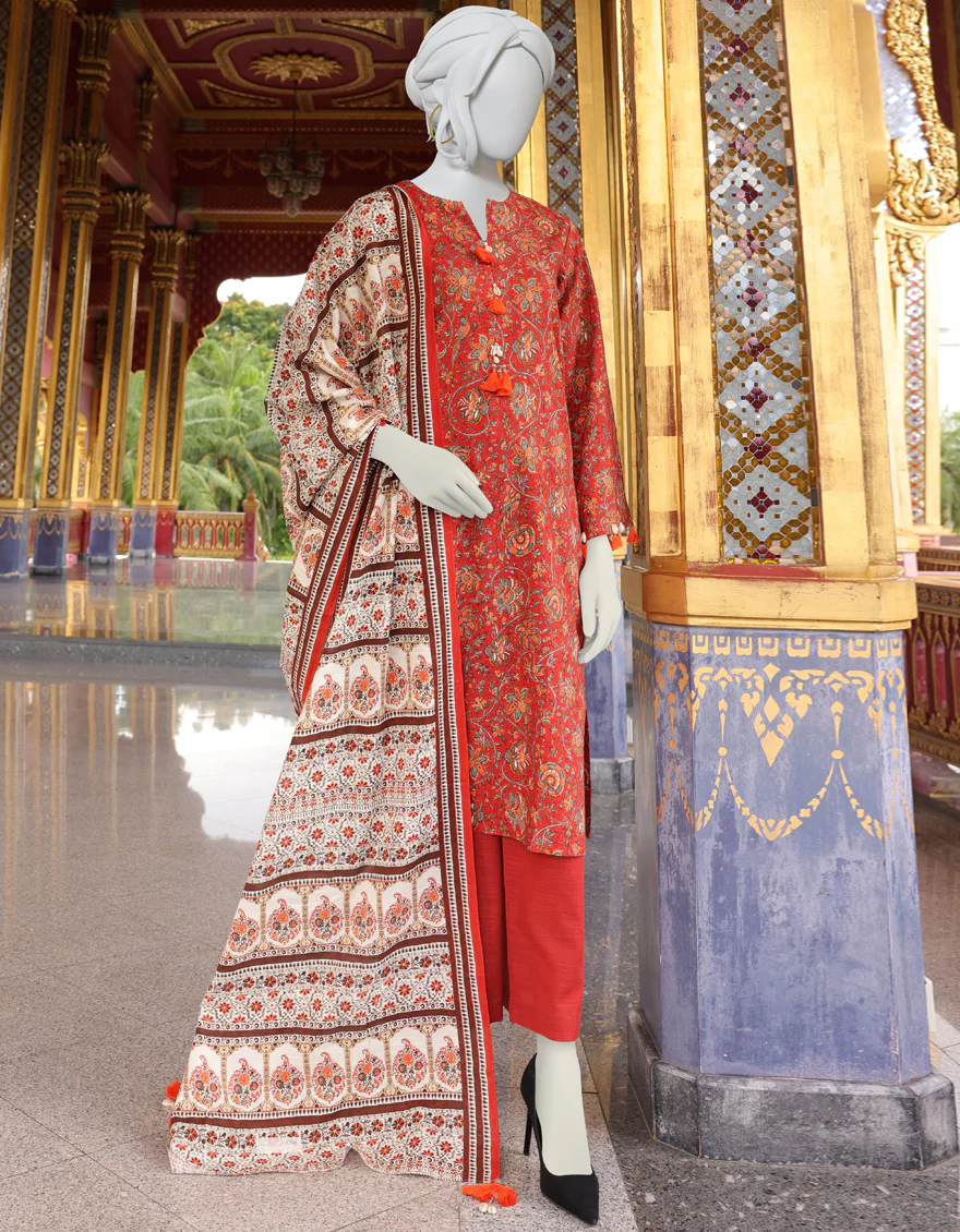RED-ORANGE KHADDAR 3PC UNSTITCHED | JJLS-W-JWU-US-22-1831 FB/ALEANOR