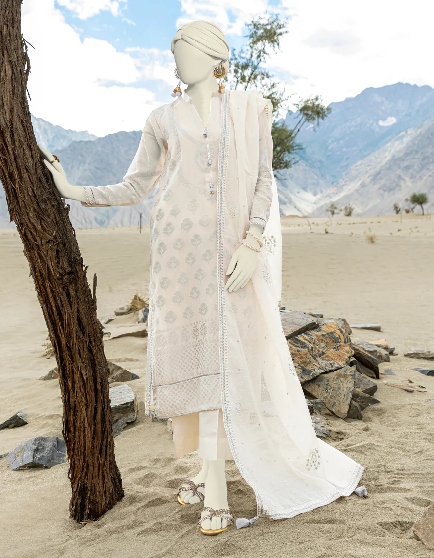 OFF WHITE JACQUARD 3PC UNSTITCHED | JJLS-W-JWU-US-23-1827 FB/EASTERN HUES-3