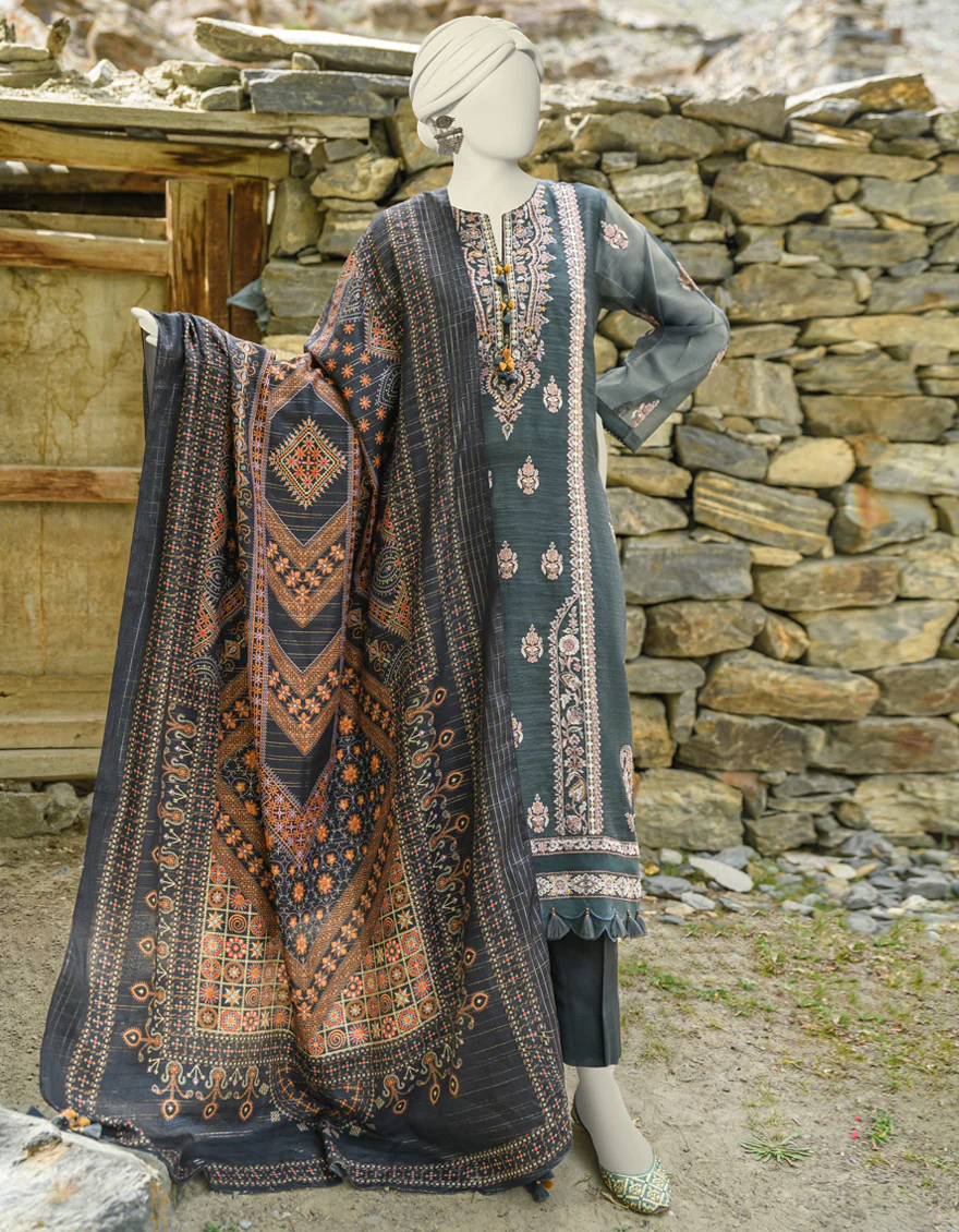 GREY CAMBRIC 3PC UNSTITCHED | JJLS-W-JWU-US-23-1863 FB/LUXE-2