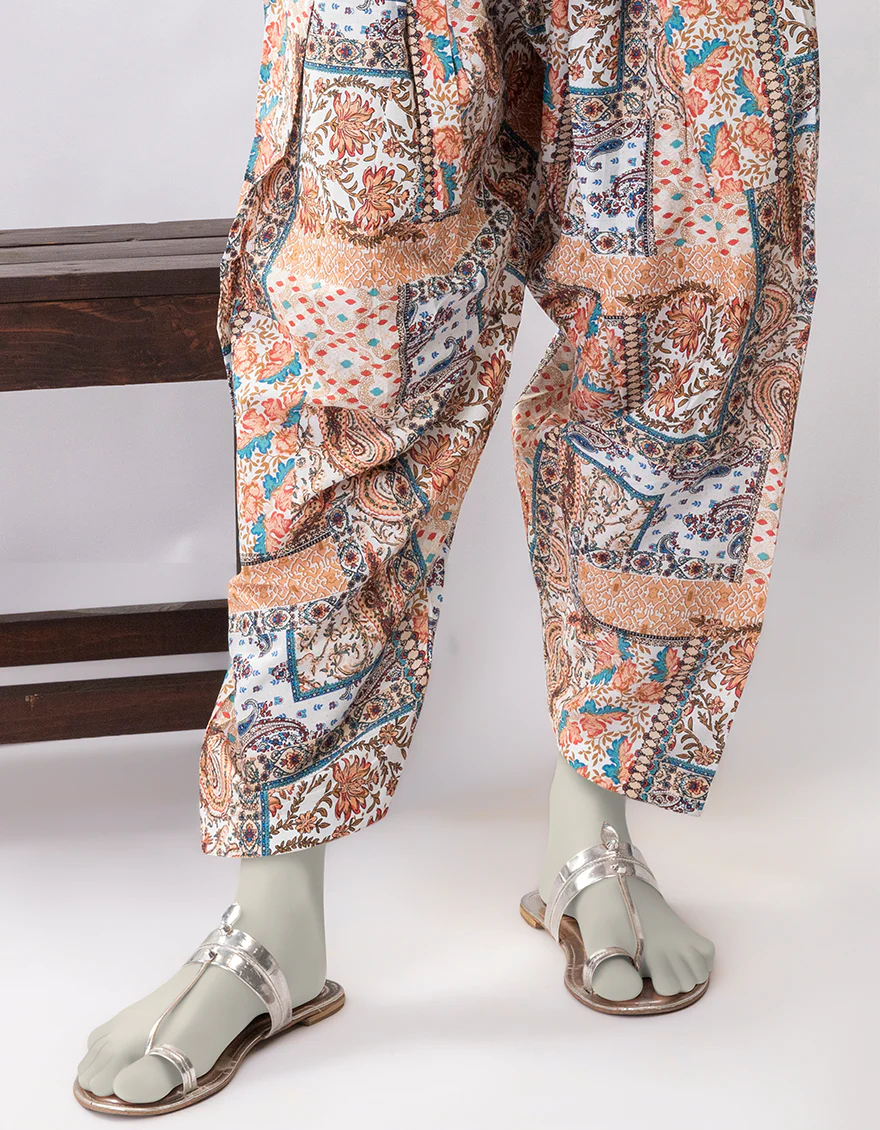 MULTICOLOR LAWN TROUSERS | JJLT-S-25-412 FB/ESS