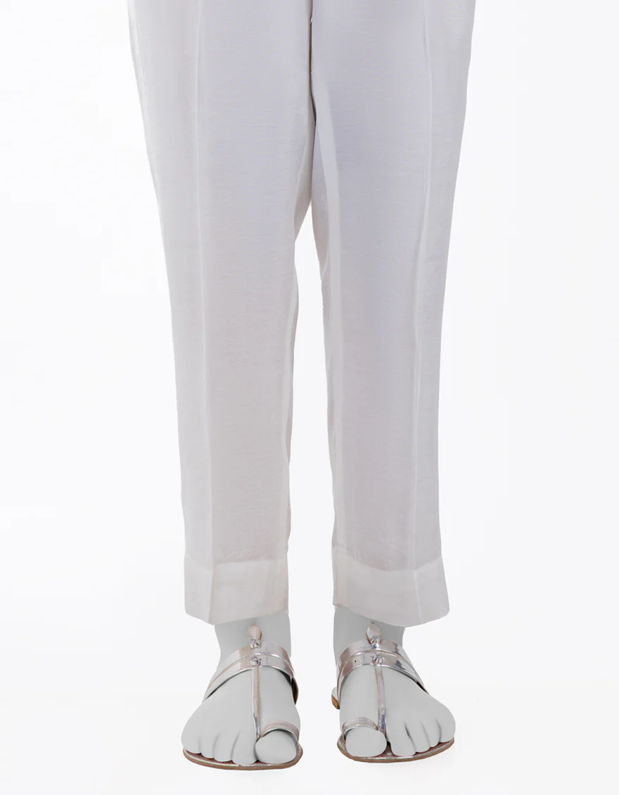 WHITE SILK TROUSERS | JJLT-S-25-8020 FB/MI