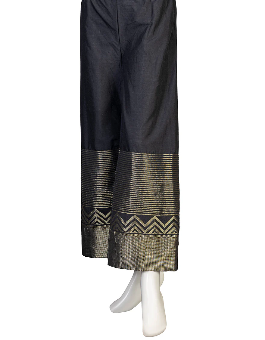 BLACK JACQUARD TROUSERS | JJLT-S-25-8028 FB/RO