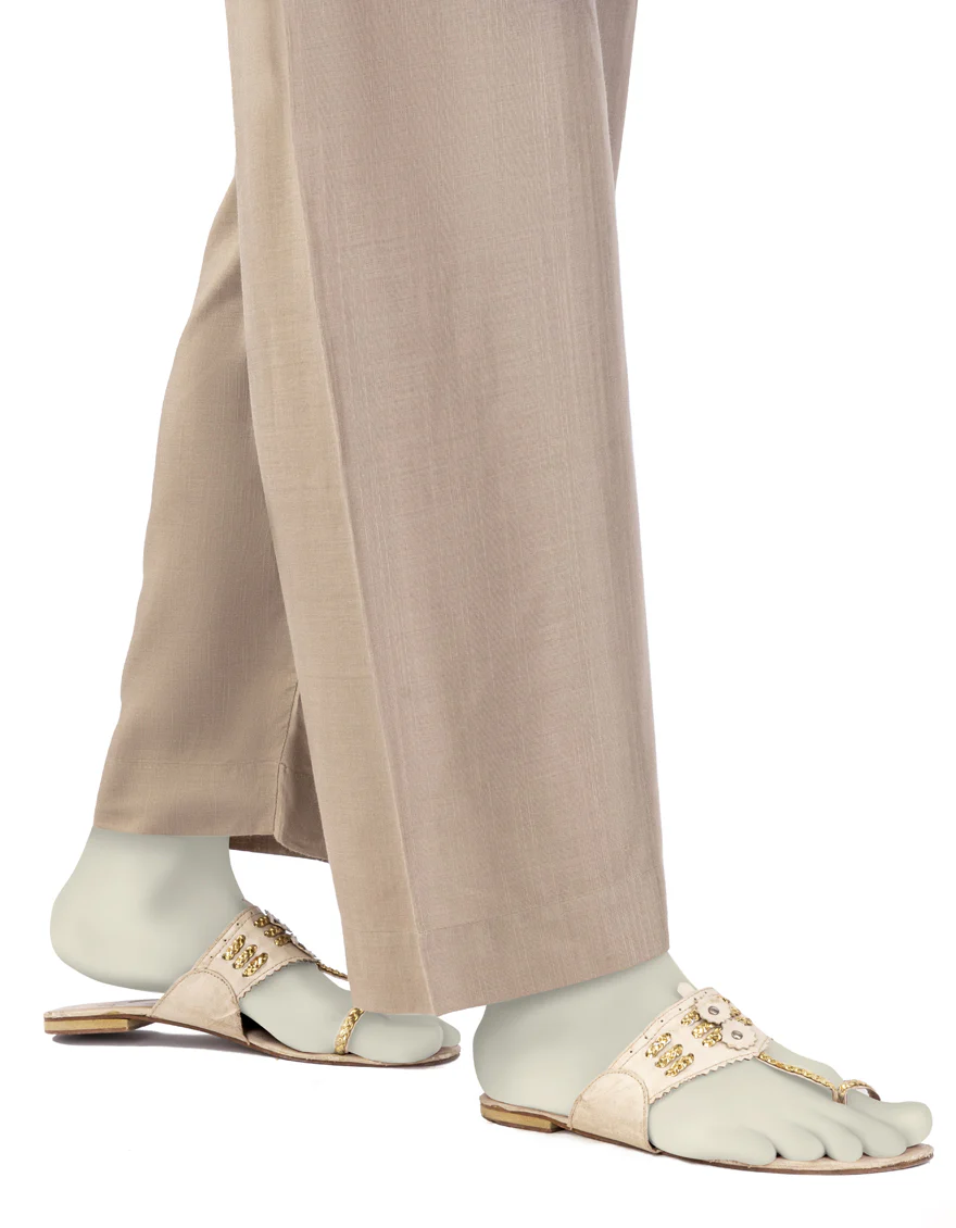 BEIGE RAW SILK TROUSERS | JJLT-S-25-8036 FB/DT