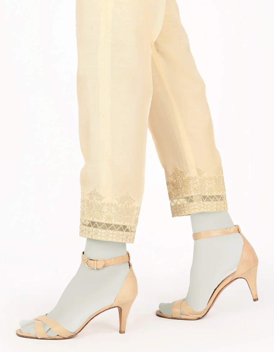 BEIGE RAW SILK TROUSERS | JJLT-S-JPWT-US-22-552 FB/FF-035