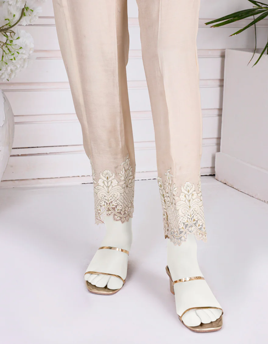 BEIGE SILK TROUSERS | JJLT-S-JPWT-US-23-582 FB/FF-471