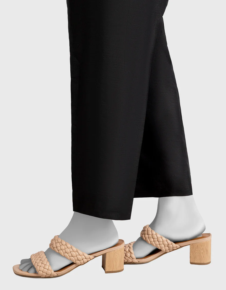 BLACK RAW SILK TROUSERS | JJLT-W-25-8080 FB/JH-370
