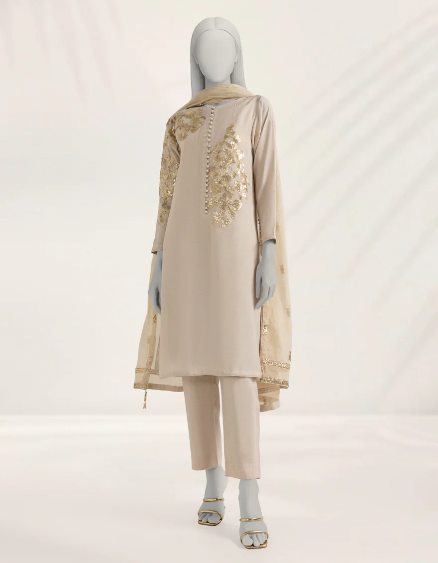 BEIGE COTTON NET 3PC STITCHED | JJPW-S-JPS-25-3943 FB/DANEEN-5