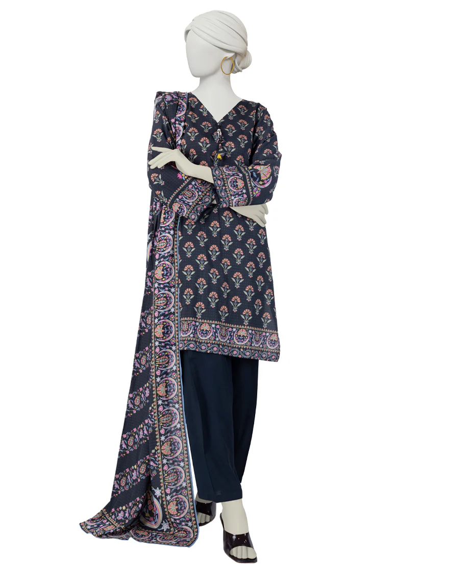 BLACK LINEN 3PC STITCHED | JJPW-S-JPW-24-020 FB/SUZANI-04