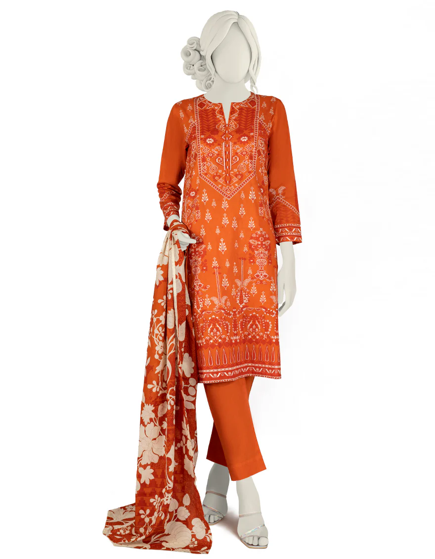 ORANGE LAWN 3PC STITCHED | JJPW-S-JPW-US-22-004 FB/JONAH