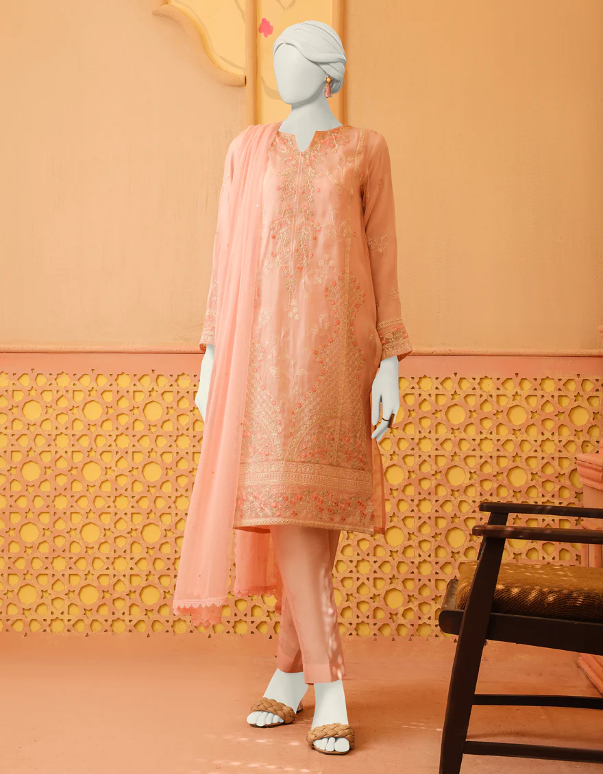 PINK ORGANZA 3PC STITCHED | JJPW-S-JPWF-US-23-107/A FB/JT-920