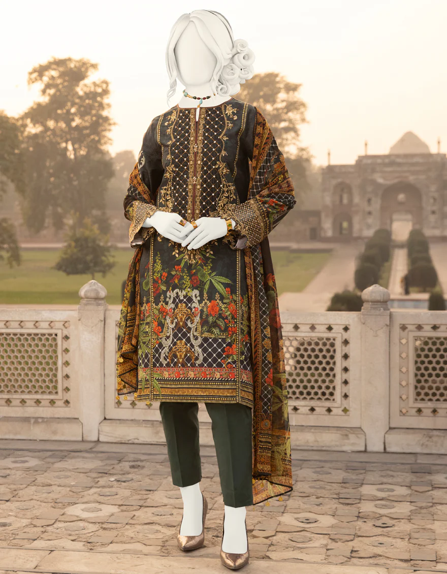 GREEN CAMBRIC 3PC STITCHED | JJPW-S-JPWS-US-22-301 FB/FF-040