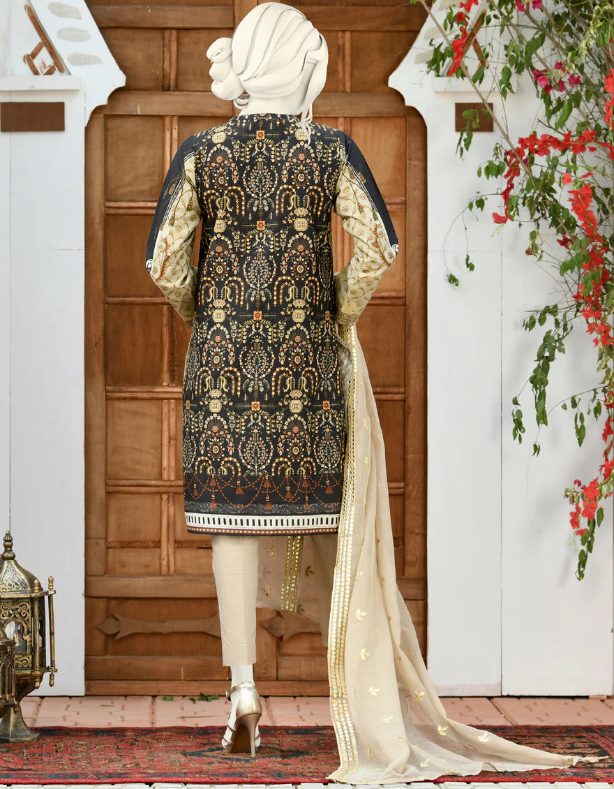 BEIGE CAMBRIC 3PC STITCHED | JJPW-S-JPWS-US-22-305 FB/BAADIA - Image 4