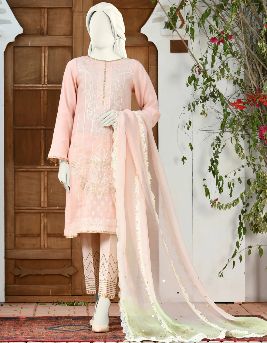 PEACH KHADDI 3PC STITCHED | JJPW-S-JPWS-US-22-340 FB/AM-2251