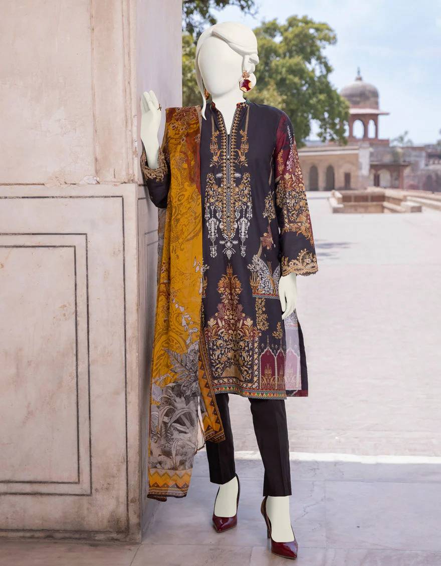 BLACK CAMBRIC 3PC STITCHED | JJPW-S-JPWS-US-22-369 FB/KHARDIL