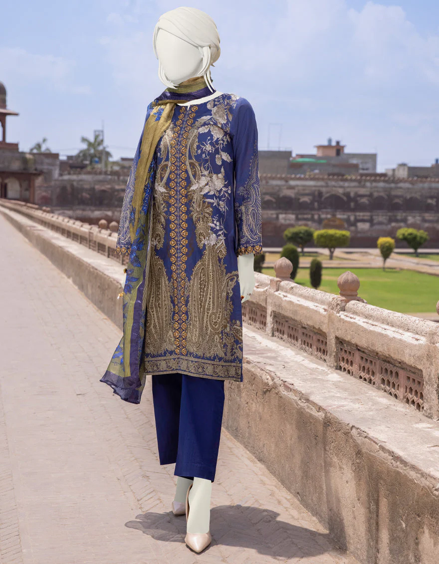 BLUE CAMBRIC 3PC STITCHED | JJPW-S-JPWS-US-22-378 FB/SOZ(22-3113)