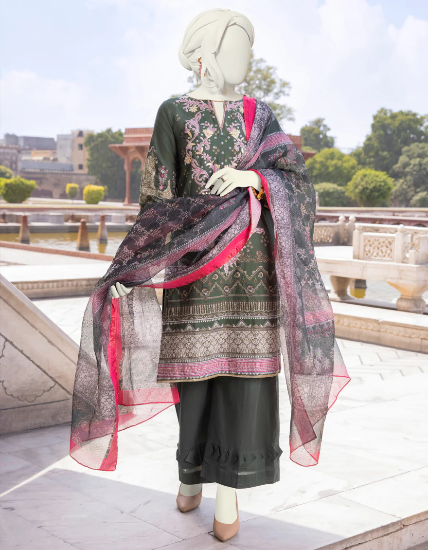 GREEN CAMBRIC 3PC STITCHED | JJPW-S-JPWS-US-22-381 FB/MAAHRU