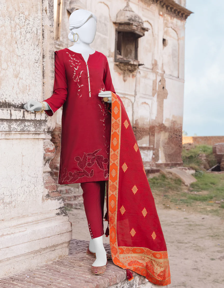 RED COTTON 3PC STITCHED | JJPW-S-JPWS-US-23-515 FB/AM-2062