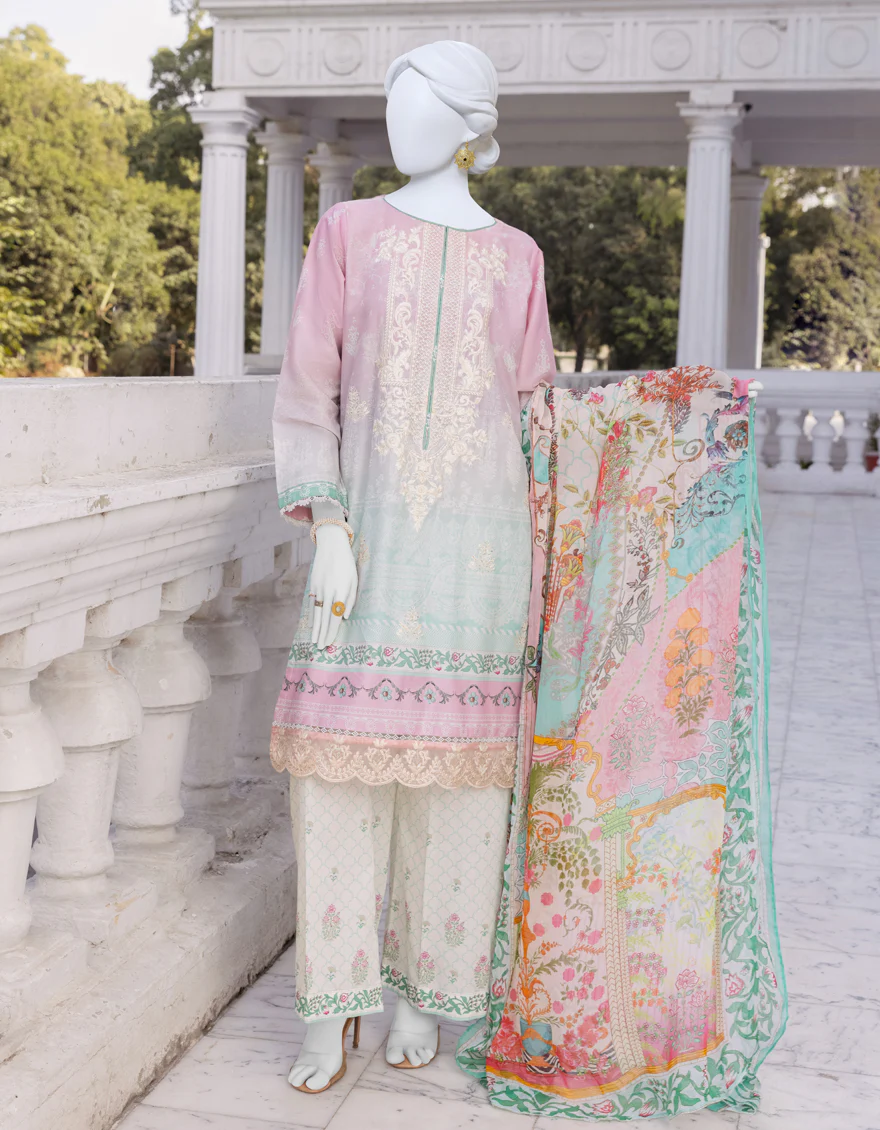 PINK CAMBRIC 3PC STITCHED | JJPW-S-JPWS-US-23-565 FB/DEW