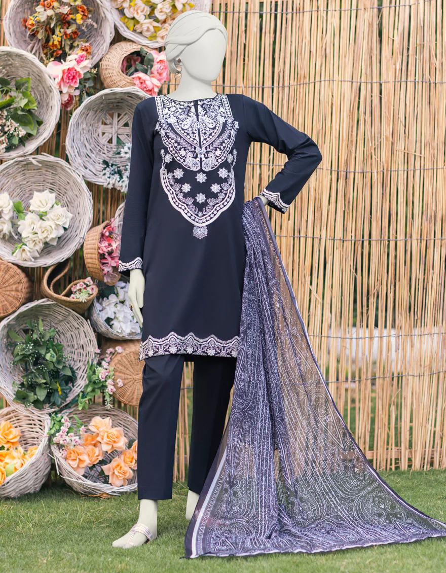 BLACK LAWN 3PC STITCHED | JJPW-S-JPWS-US-23-569 FB/RFD
