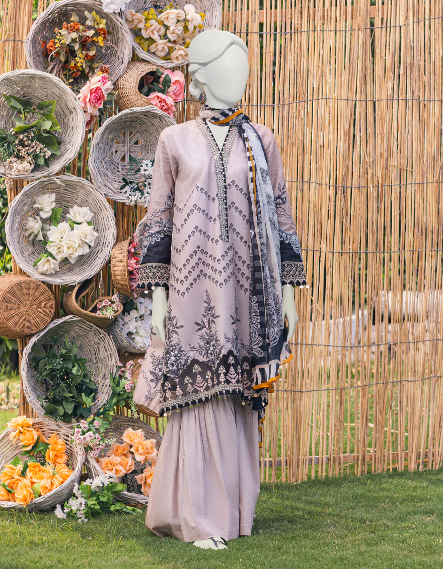 BEIGE LAWN 3PC STITCHED | JJPW-S-JPWS-US-23-605 FB/STREAK