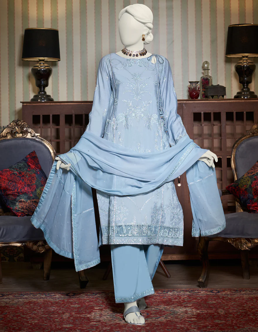 AQUA BLUE PAPER COTTON 3PC STITCHED | JJPW-W-JPS-US-23-3937 FB/HF-178