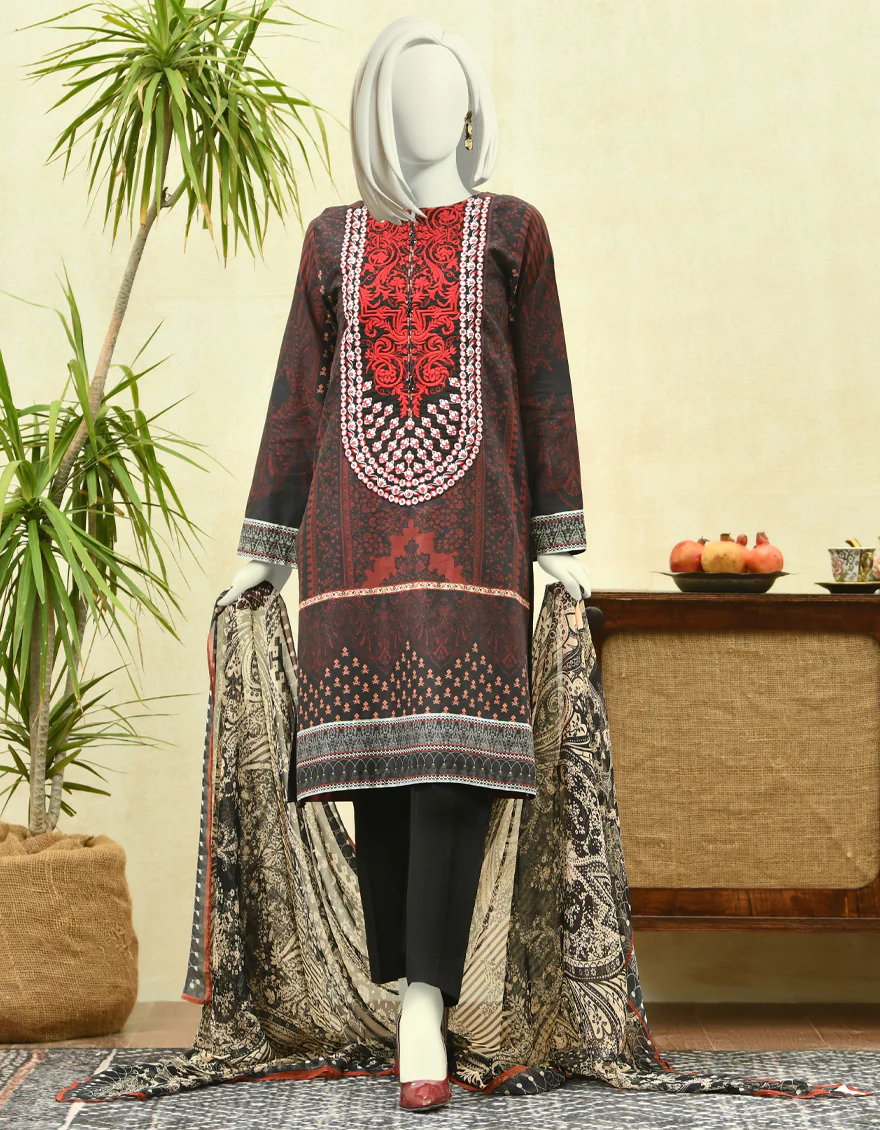 BLACK CAMBRIC 3PC STITCHED | JJPW-W-JPWS-US-22-410 FB/TRADITION