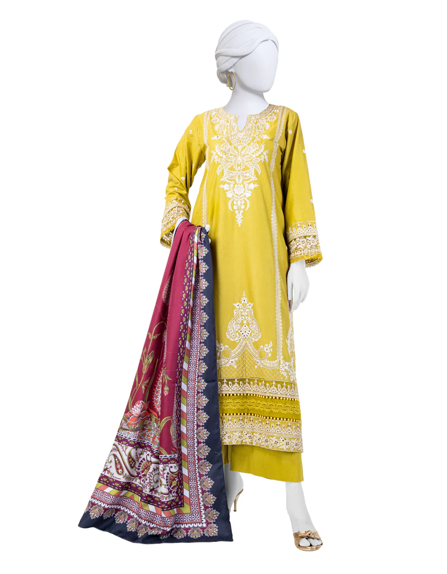 GREEN CAMBRIC 3PC STITCHED | JJPW-W-JW-24-1738 FB/LUXE-A-03