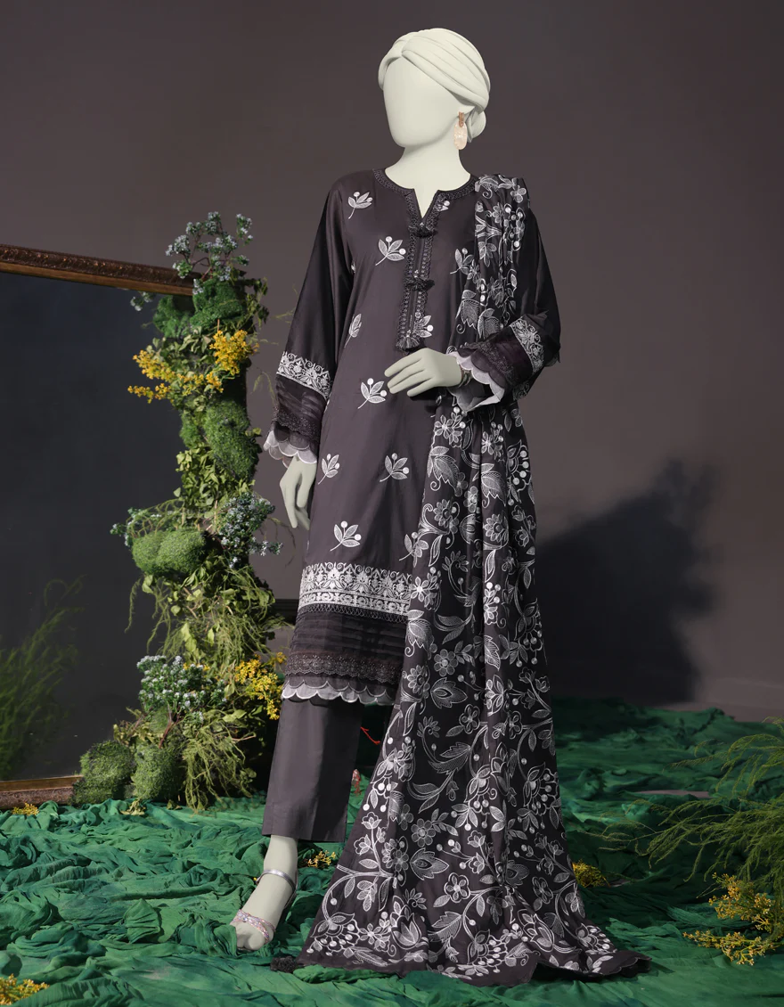 GREY CAMBRIC 3PC STITCHED | JJPW-W-JW-24-1744 FB/LUXE-B-01