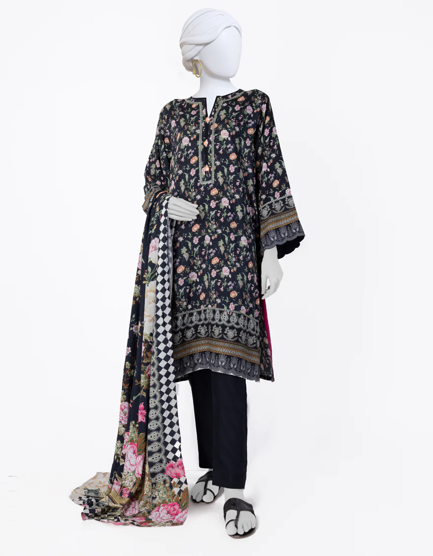 BLACK LINEN 3PC STITCHED | JJPW-W-JW-24-1752 FB/FLORAL FANTASY-01
