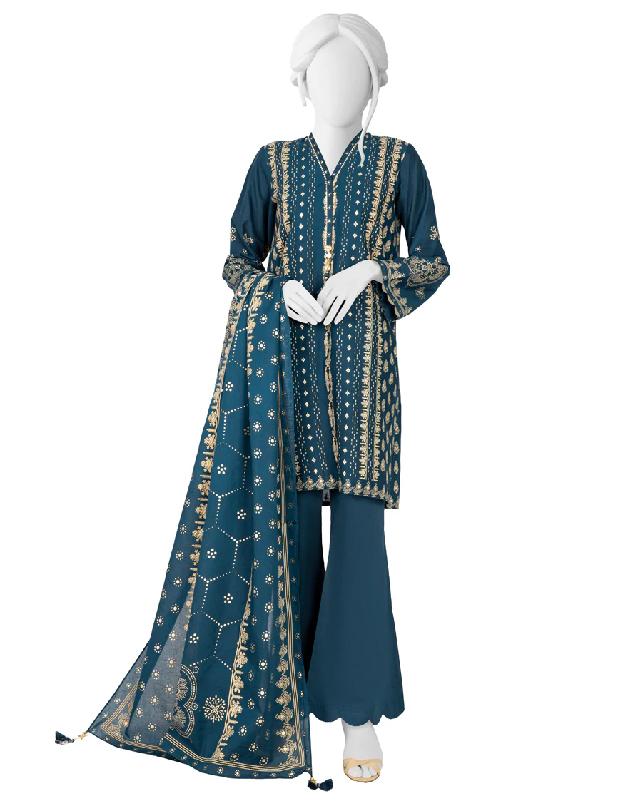 BLUE CAMBRIC 3PC STITCHED | JJPW-W-JW-US-22-1766 FB/ORCHID