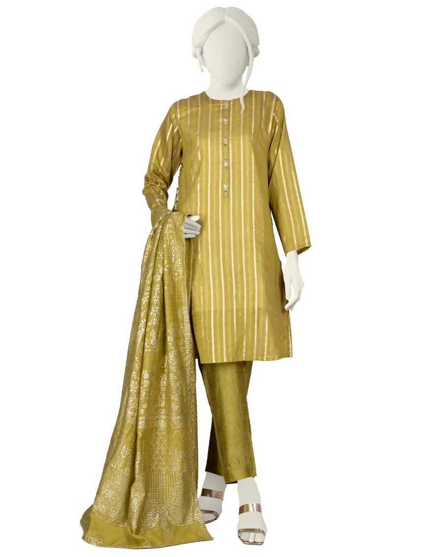 GREEN ZARI 3PC STITCHED | JJPW-W-JW-US-22-1779 FB/HAEMATITERED