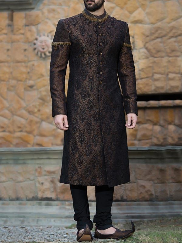 GOLDEN SHERWANI | JJSW-US-467/S16/JJ4736