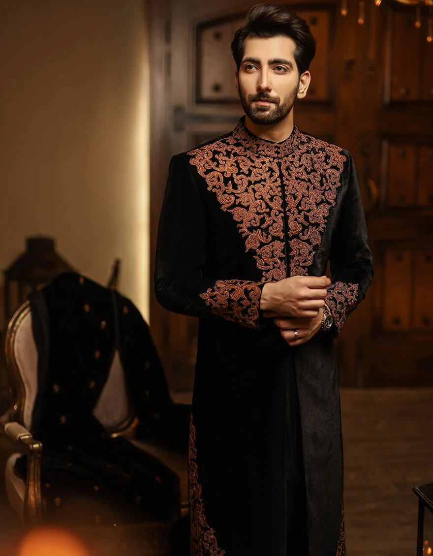 BLACK SHERWANI | JJSW-US-512/S20/JJ7207