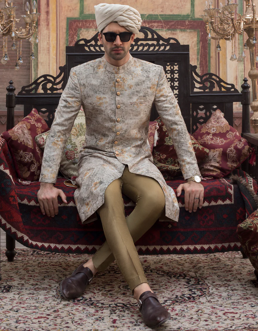 BEIGE SHERWANI | JJSW-US-528/S21/JJ7300-FL