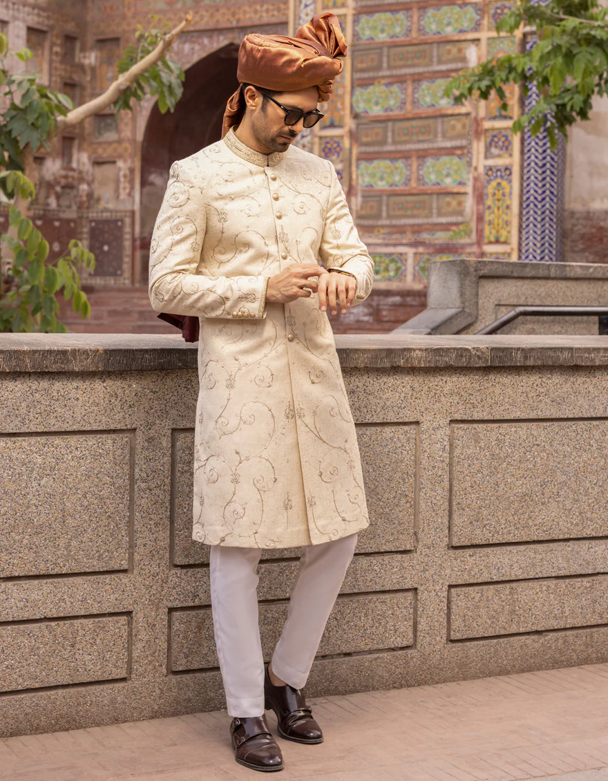 BEIGE SHERWANI | JJSW-US-560/S23/JJ8988-FL