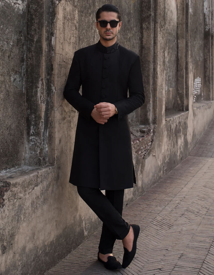 BLACK SHERWANI | JJSWINR-US-516/S21/JJ7108-FL