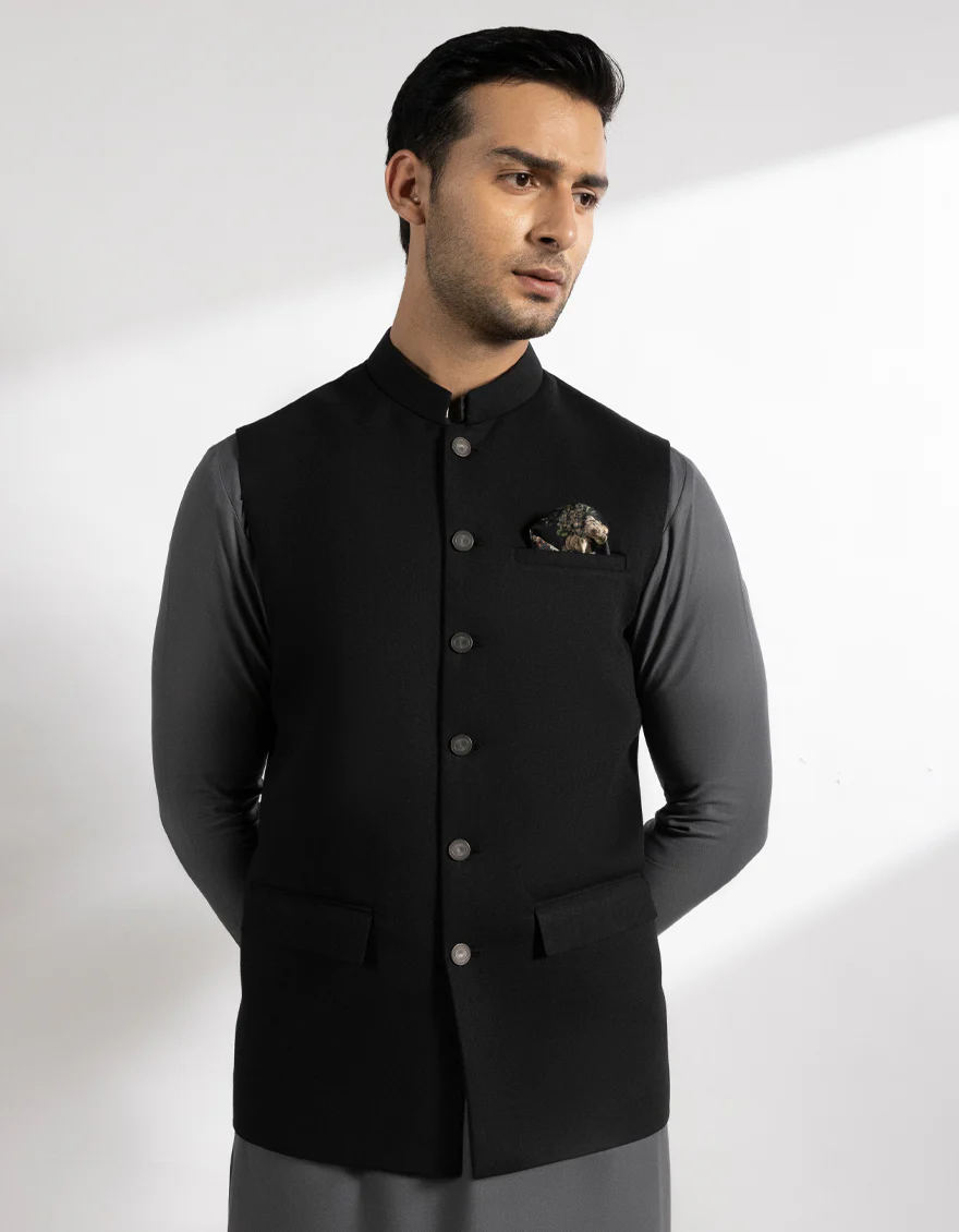 DARK GREY SUITING WAISTCOAT | JJVC-A-27385-R15-AP/S25/JJ9546-PN