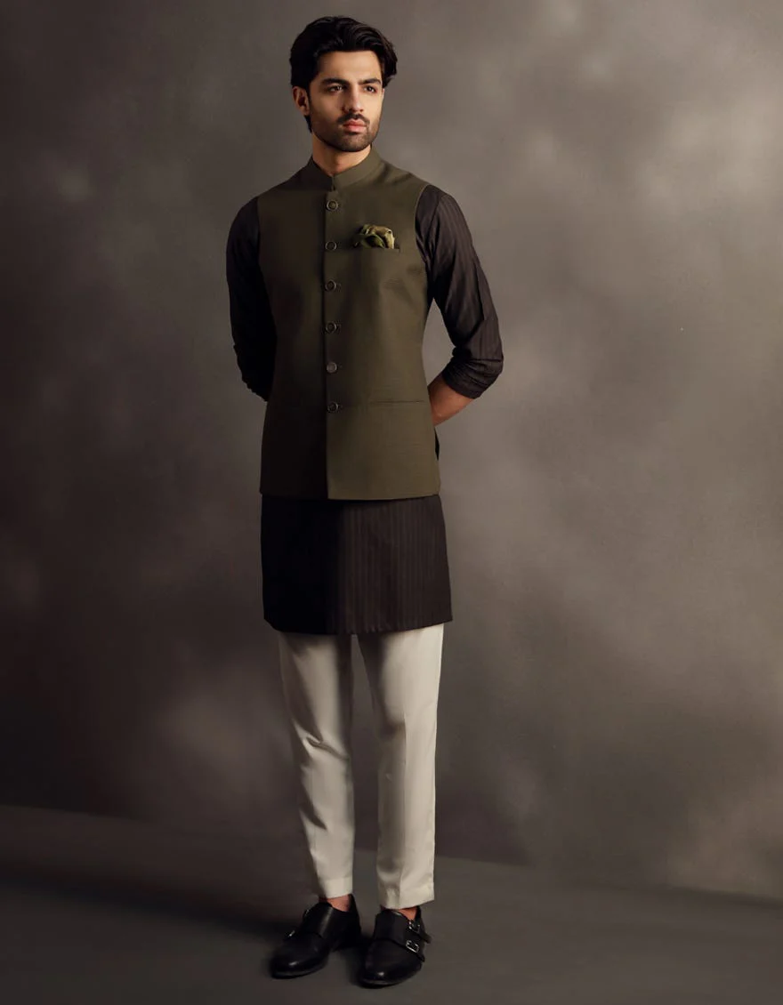 GREEN WAISTCOAT | JJVC-A-48198/S24/JJ9395-PN