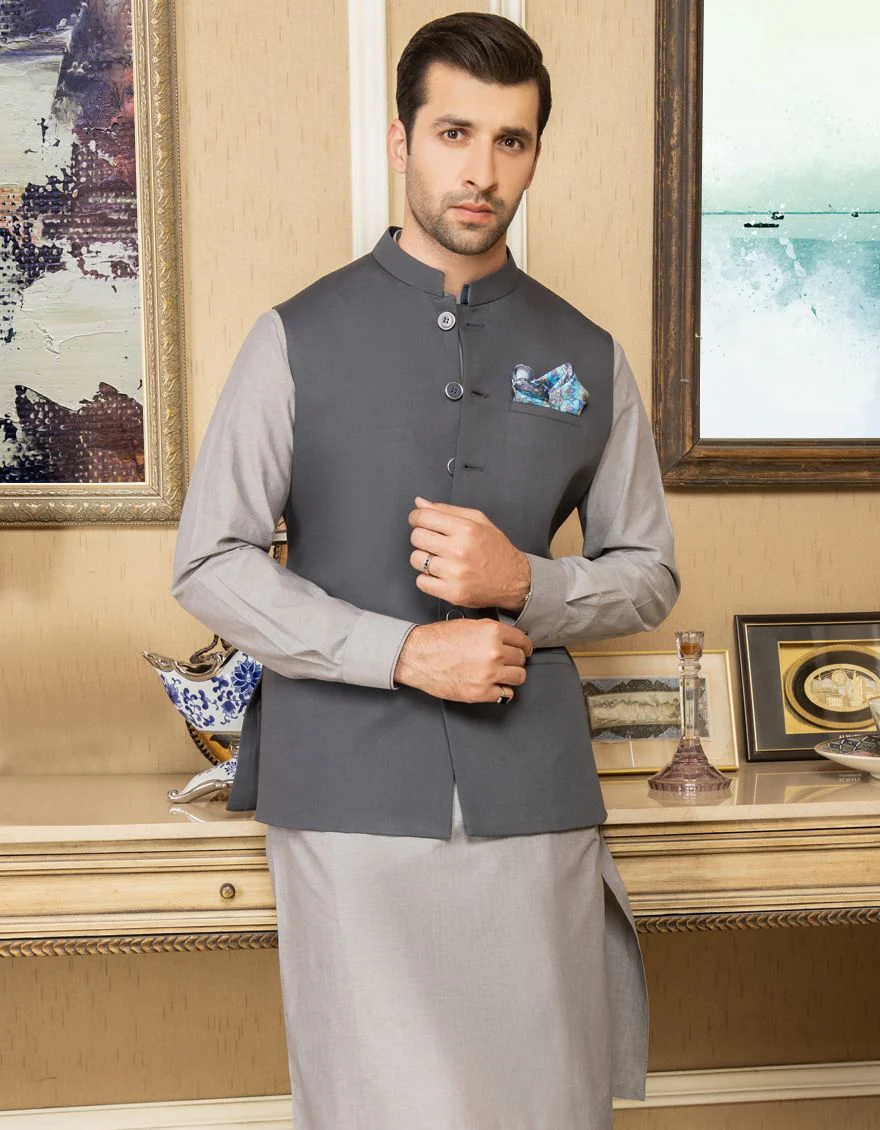 DARK GREY WAISTCOAT | JJVC-US-27368/S21/JJ7103