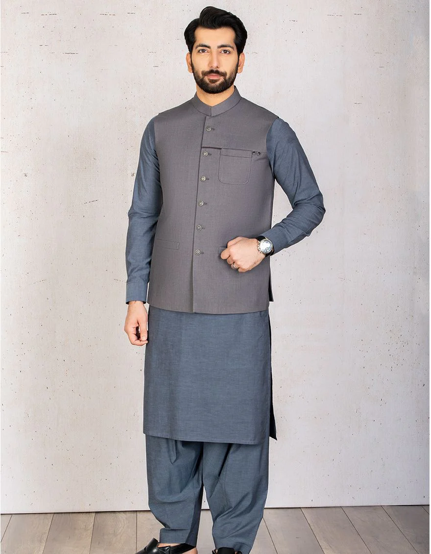 DULL GREY WAISTCOAT | JJVC-US-27371/S21/JJ7102